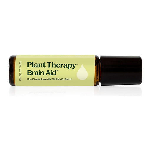 Plant Therapy Brain Aid Essential Oil Blend Pre-Diluted Roll-On Essential Oil Black 10 mL