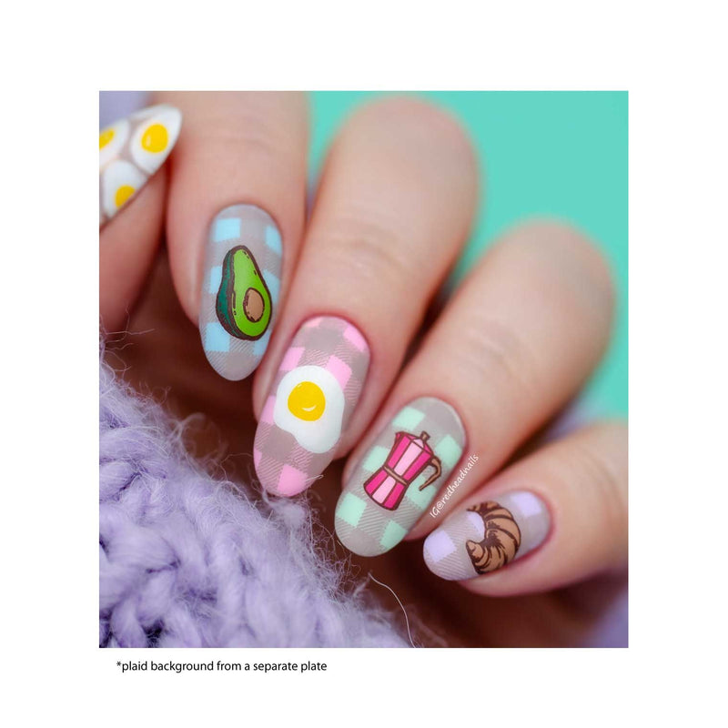 UberChic Beauty Tasty Series: Breakfast Stamping Plate Dark Gray
