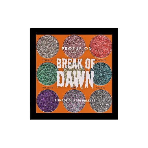 Profusion Cosmetics Spookarama | Break of Dawn 9-Shade Pressed Glitter Palette Dark Salmon