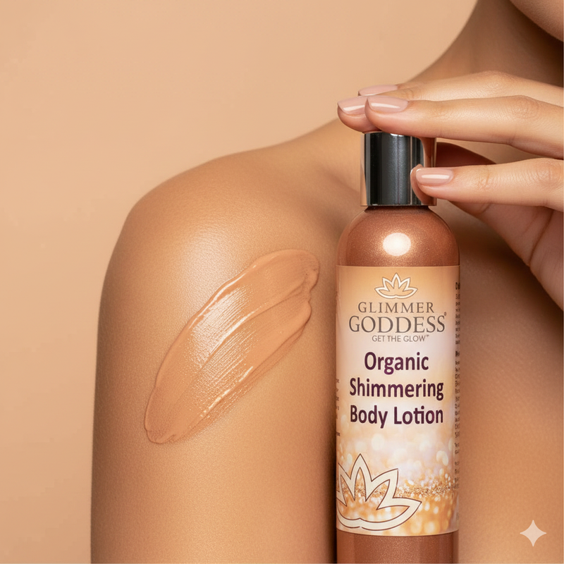 Glimmer Goddess® Organic Skin Care Organic Bronze Shimmer Body Lotion – Buildable Glow Shimmer Tan 8 oz. / Bronze / Sexy,8 oz. / Bronze / Super,4 oz. / Bronze / Sexy,4 oz. / Bronze / Super