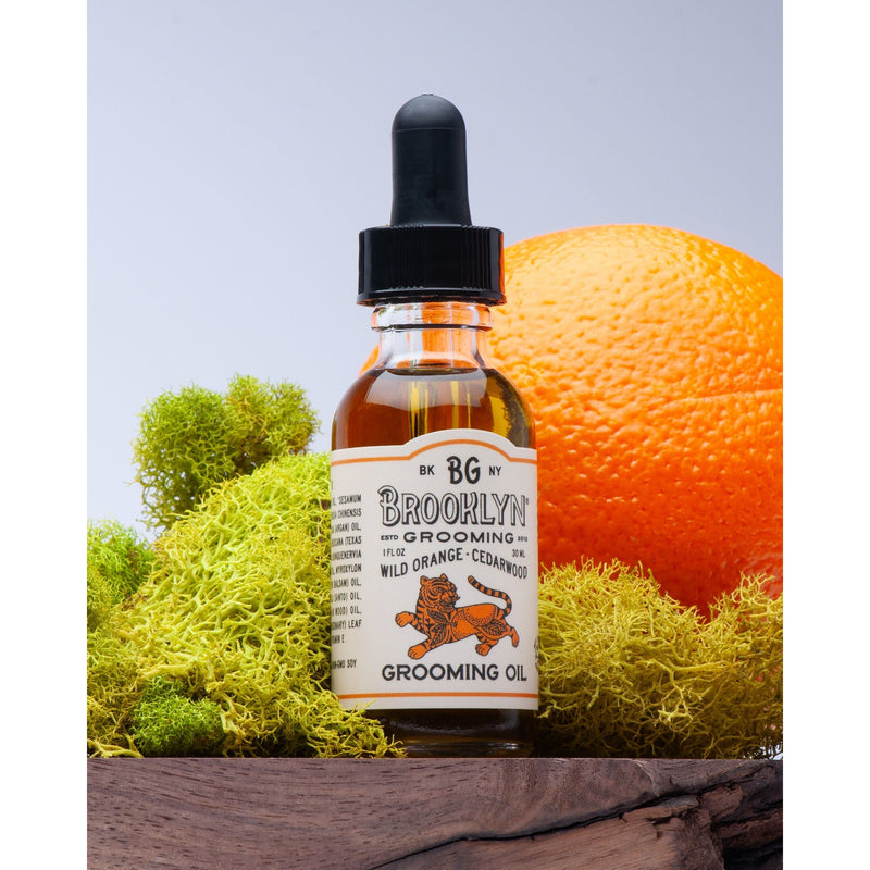 Brooklyn Grooming Wild orange and Cedar wood grooming oil Beard oil Light Gray 1 oz. Full size