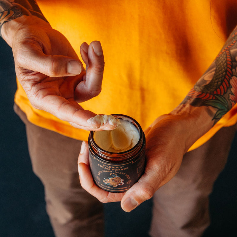 Brooklyn Grooming Clay pomade - Wild orange and Cedarwood Pomade Saddle Brown Travel 1 oz,Full 4 oz