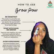 Lizzie's All-natural Products Brow Pow Eyebrow & Edges Growth Serum Black Brow Pow,Brow Pow & Brush bundle