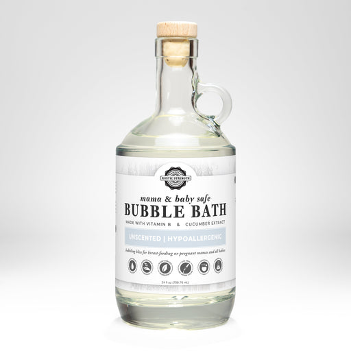 Rustic Strength Bubble Bath | Mama + Baby Safe Bubble Bath Lavender 24 oz Glass