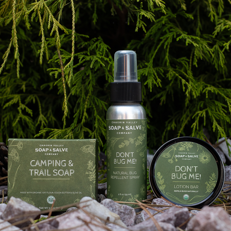 Chagrin Valley Soap & Salve Bundle: Outdoor & Camping Bundle Gift Black Bug Bundle