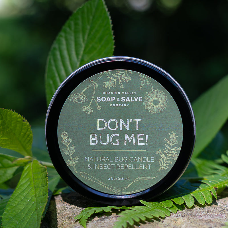 Chagrin Valley Soap & Salve Body & Massage Candle: Don't Bug Me! Insect Repellent Candle Bug Repellent Dark Slate Gray 4 fl oz Tin