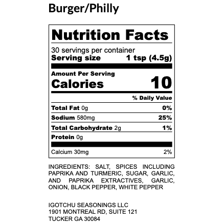 Igotchu Burger Philly seasoning