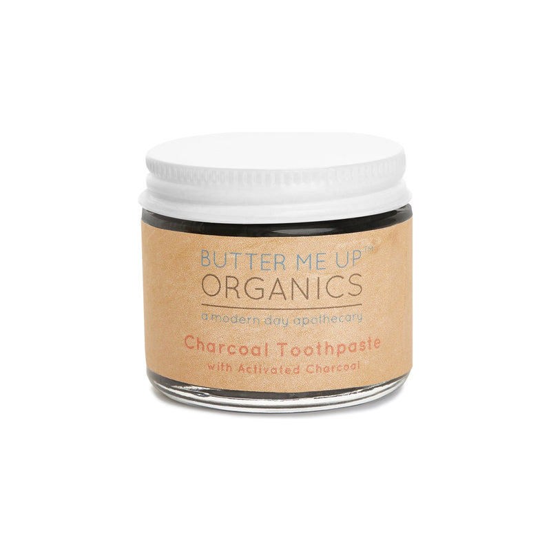 Butter Me Up Organics Organic Activated Charcoal Toothpaste / Whitening Toothpaste / Organic Toothpaste / Black Toothpaste / Charcoal Toothpaste / Tooth Paste Teeth Tan Activated Charcoal Toothpaste,Activated Charcoal Toothpaste + Toothbrushes,Activated Charcoal Toothpaste + Natural Biodegradable Silk Dental Floss with Refillable Stainless Steel Metal Container,Activated Charcoal Toothpaste + Stainless Steel Metal Tongue