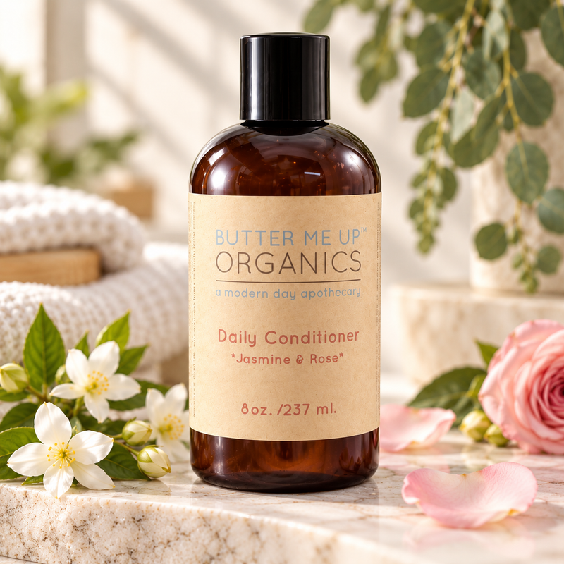 Butter Me Up Organics Organic Daily Shampoo Hair Antique White Jasmine & Rose
