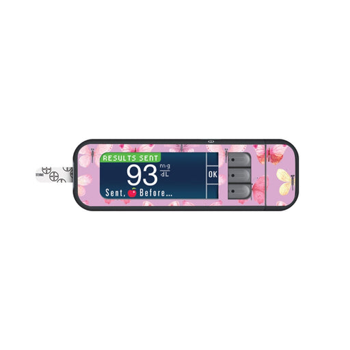 Peelz Butterflies Sticker for Bayer Contour Next Glucometer Peelz/Stickers White Smoke