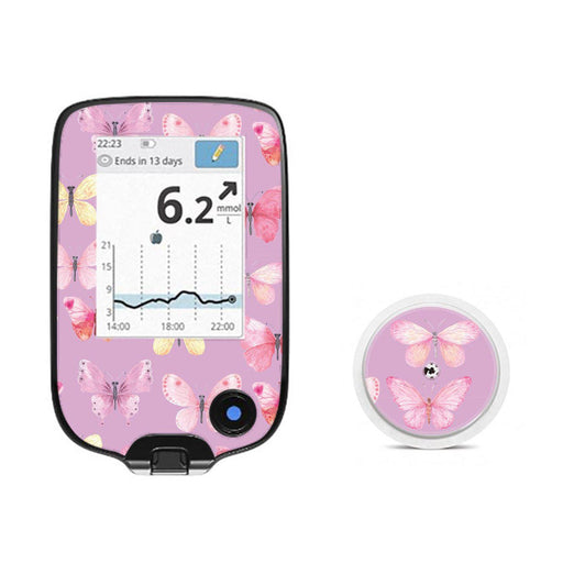 Peelz Butterflies for Freestyle Libre 2 Peelz/Stickers White Smoke Receiver + Sensor