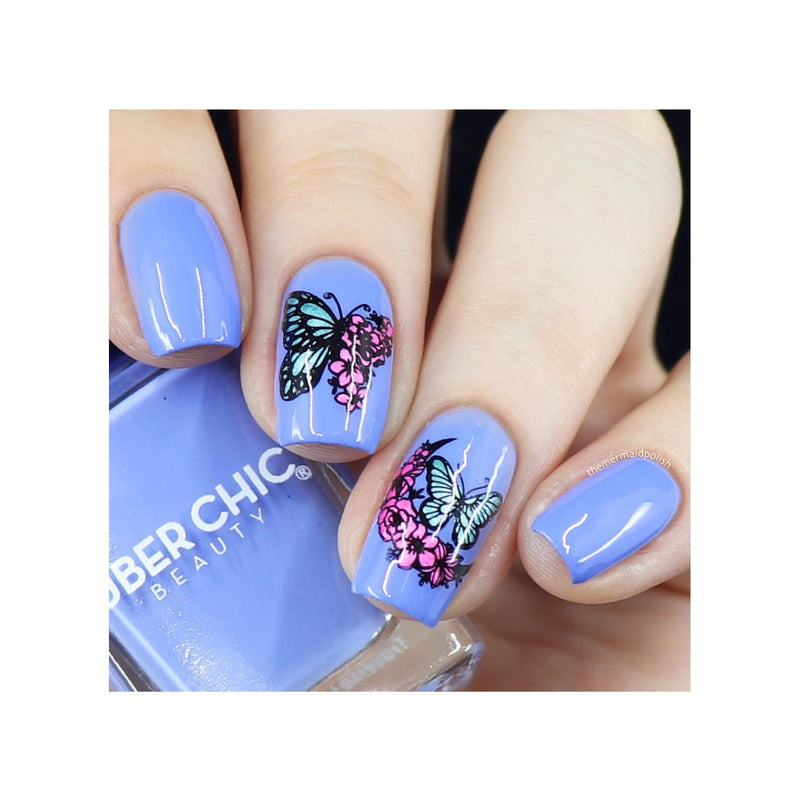 UberChic Beauty Butterflies Stamping Plate Gray