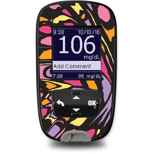 Peelz Butterfly Wing Accu-Chek Guide Glucometer Peelz/Stickers White Smoke
