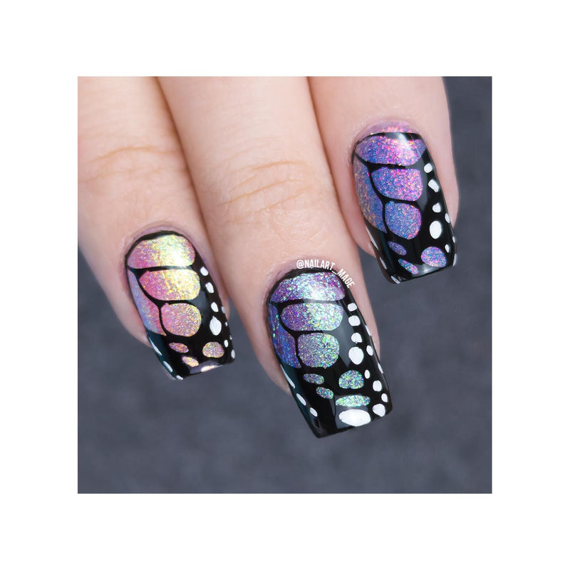 UberChic Beauty Butterflies Stamping Plate Gray