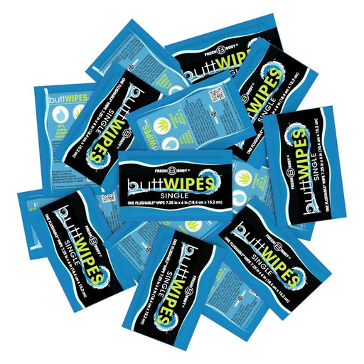 Fresh Body FB® Buttwipes Singles - Individually Wrapped Flushable Wipes (select quantity) Adult Hygienic Wipes Steel Blue 15 Pack,30 Pack,60 Pack,90 Pack