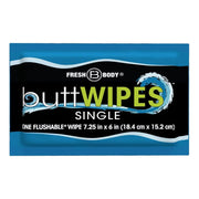Fresh Body FB® Buttwipes Singles - Individually Wrapped Flushable Wipes (select quantity) Adult Hygienic Wipes Black 15 Pack,30 Pack,60 Pack,90 Pack