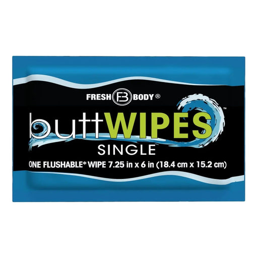 Fresh Body FB® Buttwipes Singles - Individually Wrapped Flushable Wipes (select quantity) Adult Hygienic Wipes Black 15 Pack,30 Pack,60 Pack,90 Pack