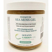 Ocean's Garden Gel Premium Sea Moss with Bladderwrack, Burdock Root, & Blackseed Oil (Half Case) Organic Health Antique White 8oz,16oz,32oz