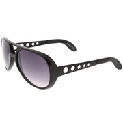 zeroUV Retro Large Elvis King Of Rock and Roll Aviator Sunglasses 2203 Sunglasses White Smoke Gold,Silver,Black