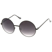 zeroUV Oversize Vintage Inspired Metal Round Circle Sunglasses 8370 Sunglasses White Smoke Gold Brown,Black Lavender,Silver Green,Gold Gradient,Silver Gradient,Gold Green,Black Smoke,Black Green,Gold Smoke,Silver Pink,Silver / Lavender Pink