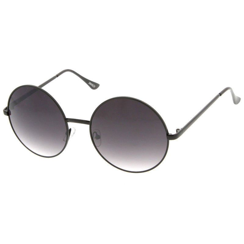 zeroUV Oversize Vintage Inspired Metal Round Circle Sunglasses 8370 Sunglasses White Smoke Gold Brown,Black Lavender,Silver Green,Gold Gradient,Silver Gradient,Gold Green,Black Smoke,Black Green,Gold Smoke,Silver Pink,Silver / Lavender Pink