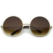 zeroUV Oversize Vintage Inspired Metal Round Circle Sunglasses 8370 Sunglasses White Smoke Gold Gradient