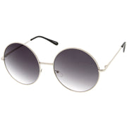 zeroUV Oversize Vintage Inspired Metal Round Circle Sunglasses 8370 Sunglasses White Smoke Gold Brown,Black Lavender,Silver Green,Gold Gradient,Silver Gradient,Gold Green,Black Smoke,Black Green,Gold Smoke,Silver Pink,Silver / Lavender Pink