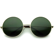 zeroUV Oversize Vintage Inspired Metal Round Circle Sunglasses 8370 Sunglasses White Smoke Gold Brown,Black Lavender,Silver Green,Gold Gradient,Silver Gradient,Gold Green,Black Smoke,Black Green,Gold Smoke,Silver Pink,Silver / Lavender Pink