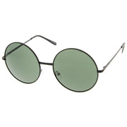 zeroUV Oversize Vintage Inspired Metal Round Circle Sunglasses 8370 Sunglasses White Smoke Gold Brown,Black Lavender,Silver Green,Gold Gradient,Silver Gradient,Gold Green,Black Smoke,Black Green,Gold Smoke,Silver Pink,Silver / Lavender Pink