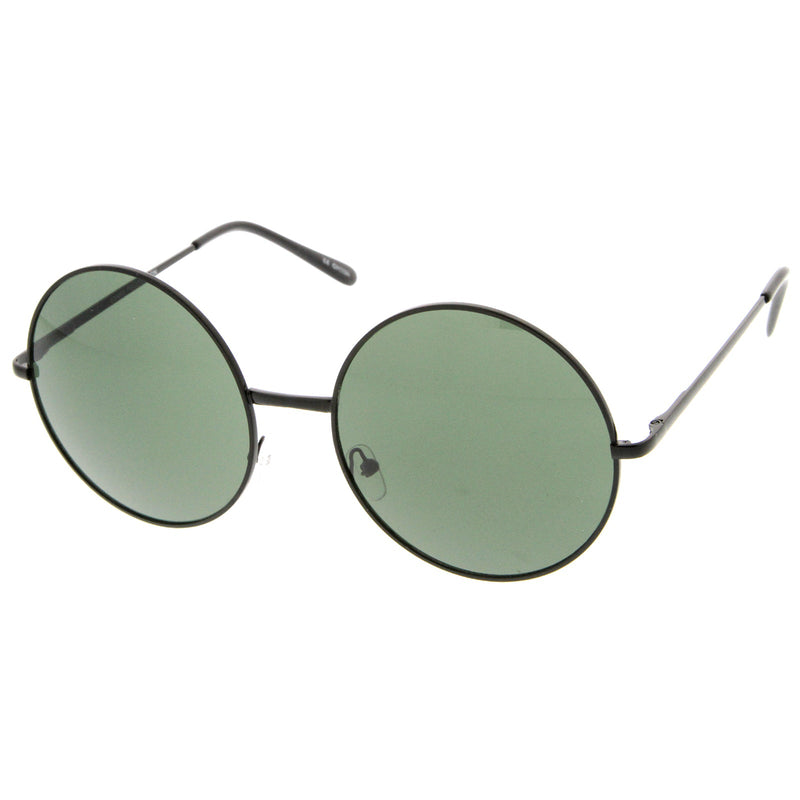 zeroUV Oversize Vintage Inspired Metal Round Circle Sunglasses 8370 Sunglasses White Smoke Gold Brown,Black Lavender,Silver Green,Gold Gradient,Silver Gradient,Gold Green,Black Smoke,Black Green,Gold Smoke,Silver Pink,Silver / Lavender Pink