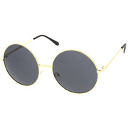 zeroUV Oversize Vintage Inspired Metal Round Circle Sunglasses 8370 Sunglasses White Smoke Gold Brown,Black Lavender,Silver Green,Gold Gradient,Silver Gradient,Gold Green,Black Smoke,Black Green,Gold Smoke,Silver Pink,Silver / Lavender Pink