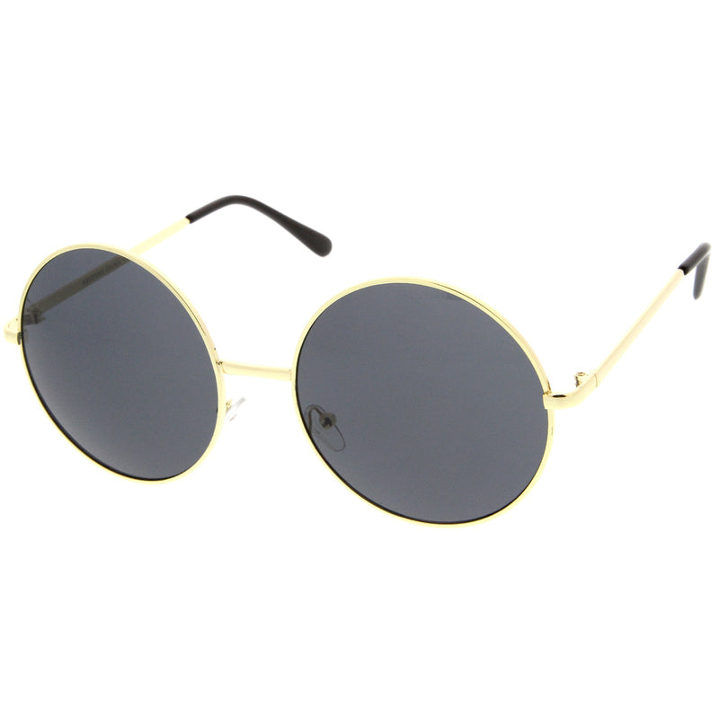 zeroUV Oversize Vintage Inspired Metal Round Circle Sunglasses 8370 Sunglasses White Smoke Gold Brown,Black Lavender,Silver Green,Gold Gradient,Silver Gradient,Gold Green,Black Smoke,Black Green,Gold Smoke,Silver Pink,Silver / Lavender Pink