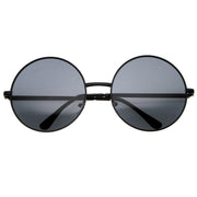 zeroUV Oversize Vintage Inspired Metal Round Circle Sunglasses 8370 Sunglasses White Smoke Black Smoke