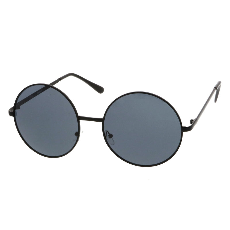 zeroUV Oversize Vintage Inspired Metal Round Circle Sunglasses 8370 Sunglasses White Smoke Gold Brown,Black Lavender,Silver Green,Gold Gradient,Silver Gradient,Gold Green,Black Smoke,Black Green,Gold Smoke,Silver Pink,Silver / Lavender Pink