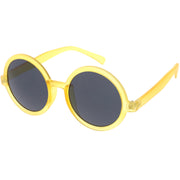 zeroUV 1980's Retro Round Sunglasses Fashion Sunglasses 8754 Sunglasses White Smoke Red,Tortoise Green,Black Smoke,Tortoise Amber,Black Lavender,Matte Orange Green,Matte Yellow Smoke,Matte Brown Brown,Matte Black Green