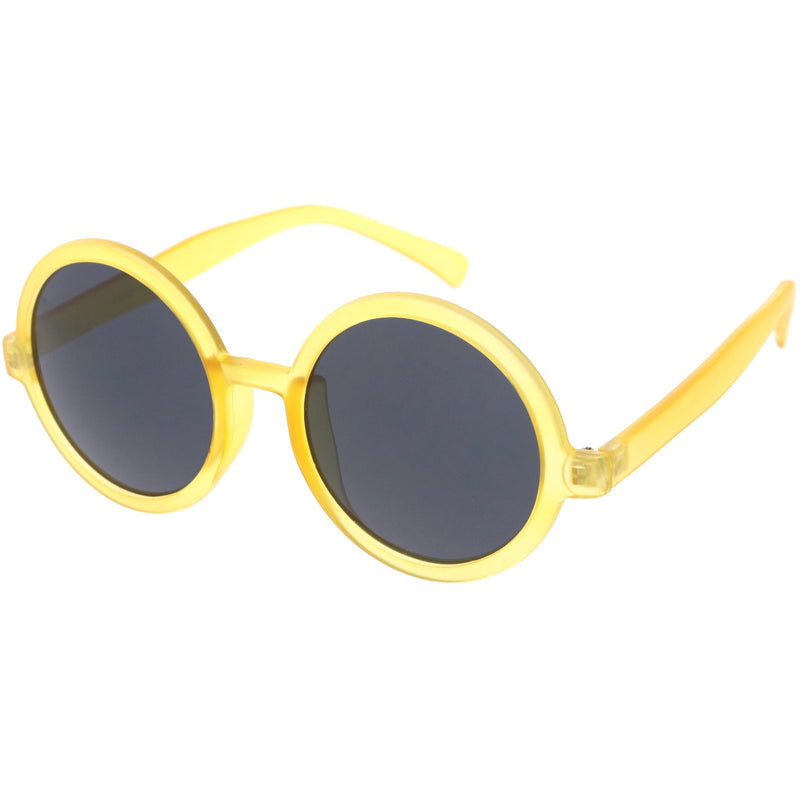 zeroUV 1980's Retro Round Sunglasses Fashion Sunglasses 8754 Sunglasses White Smoke Red,Tortoise Green,Black Smoke,Tortoise Amber,Black Lavender,Matte Orange Green,Matte Yellow Smoke,Matte Brown Brown,Matte Black Green