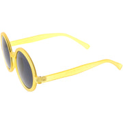 zeroUV 1980's Retro Round Sunglasses Fashion Sunglasses 8754 Sunglasses White Smoke Red,Tortoise Green,Black Smoke,Tortoise Amber,Black Lavender,Matte Orange Green,Matte Yellow Smoke,Matte Brown Brown,Matte Black Green