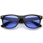 zeroUV Limited Edition Color Tinted Lens Horned Rim Sunglasses 8803 Sunglasses White Smoke Blue