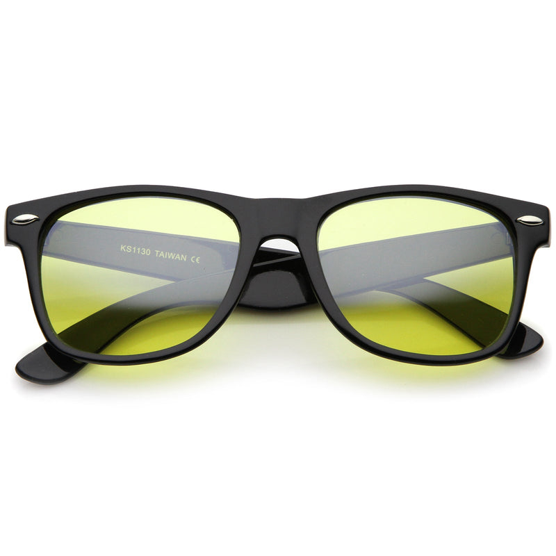 zeroUV Limited Edition Color Tinted Lens Horned Rim Sunglasses 8803 Sunglasses White Smoke Yellow