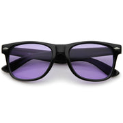 zeroUV Limited Edition Color Tinted Lens Horned Rim Sunglasses 8803 Sunglasses White Smoke Purple