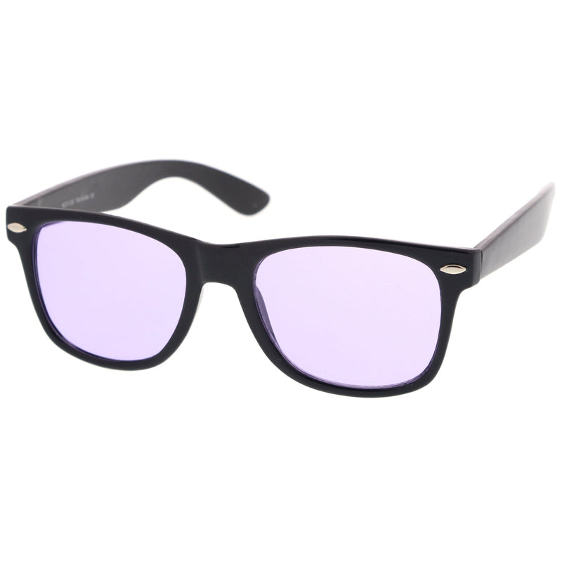 zeroUV Limited Edition Color Tinted Lens Horned Rim Sunglasses 8803 Sunglasses White Smoke Red,Blue,Pink,Yellow,Purple,Green