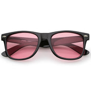 zeroUV Limited Edition Color Tinted Lens Horned Rim Sunglasses 8803 Sunglasses White Smoke Pink