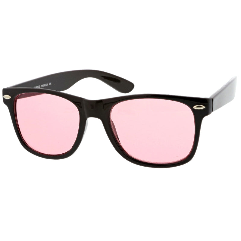 zeroUV Limited Edition Color Tinted Lens Horned Rim Sunglasses 8803 Sunglasses White Smoke Red,Blue,Pink,Yellow,Purple,Green