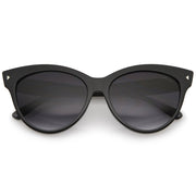 zeroUV High Pointed Tip Inset Frame Oversize Cat Eye Sunglasses 8462 Sunglasses Dark Slate Gray Shiny Black