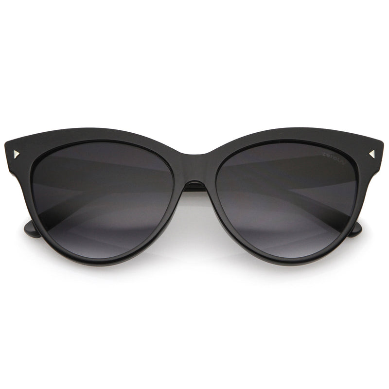 zeroUV High Pointed Tip Inset Frame Oversize Cat Eye Sunglasses 8462 Sunglasses Dark Slate Gray Shiny Black