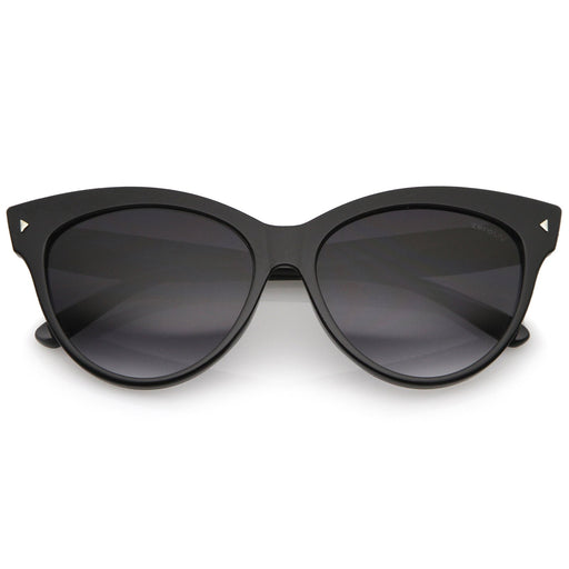 zeroUV High Pointed Tip Inset Frame Oversize Cat Eye Sunglasses 8462 Sunglasses Dark Slate Gray Shiny Black