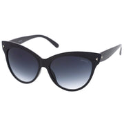 zeroUV High Pointed Tip Inset Frame Oversize Cat Eye Sunglasses 8462 Sunglasses White Smoke Shiny Black,Tortoise,Creme,Red,Yellow Tortoise,Grey Tortoise,Crazy Tortoise,Brown,Gold Tortoise,Green,Matte Black,Purple Stripe,White Amber,Blue / Lavender,Pink / Amber