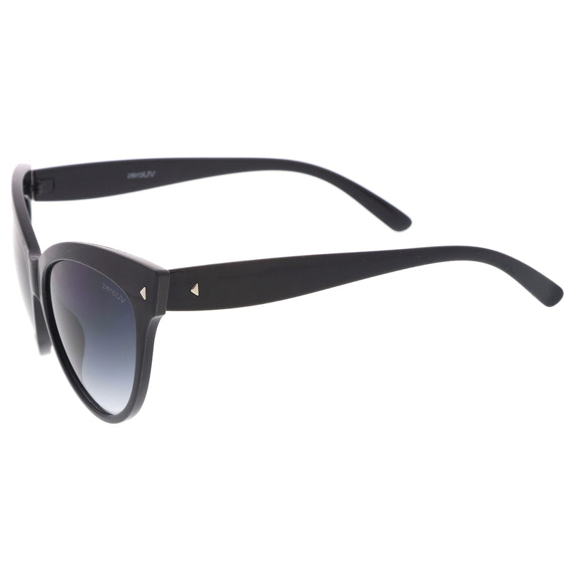 zeroUV High Pointed Tip Inset Frame Oversize Cat Eye Sunglasses 8462 Sunglasses White Smoke Shiny Black,Tortoise,Creme,Red,Yellow Tortoise,Grey Tortoise,Crazy Tortoise,Brown,Gold Tortoise,Green,Matte Black,Purple Stripe,White Amber,Blue / Lavender,Pink / Amber