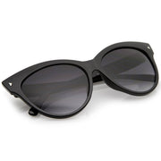 zeroUV High Pointed Tip Inset Frame Oversize Cat Eye Sunglasses 8462 Sunglasses White Smoke Shiny Black,Tortoise,Creme,Red,Yellow Tortoise,Grey Tortoise,Crazy Tortoise,Brown,Gold Tortoise,Green,Matte Black,Purple Stripe,White Amber,Blue / Lavender,Pink / Amber