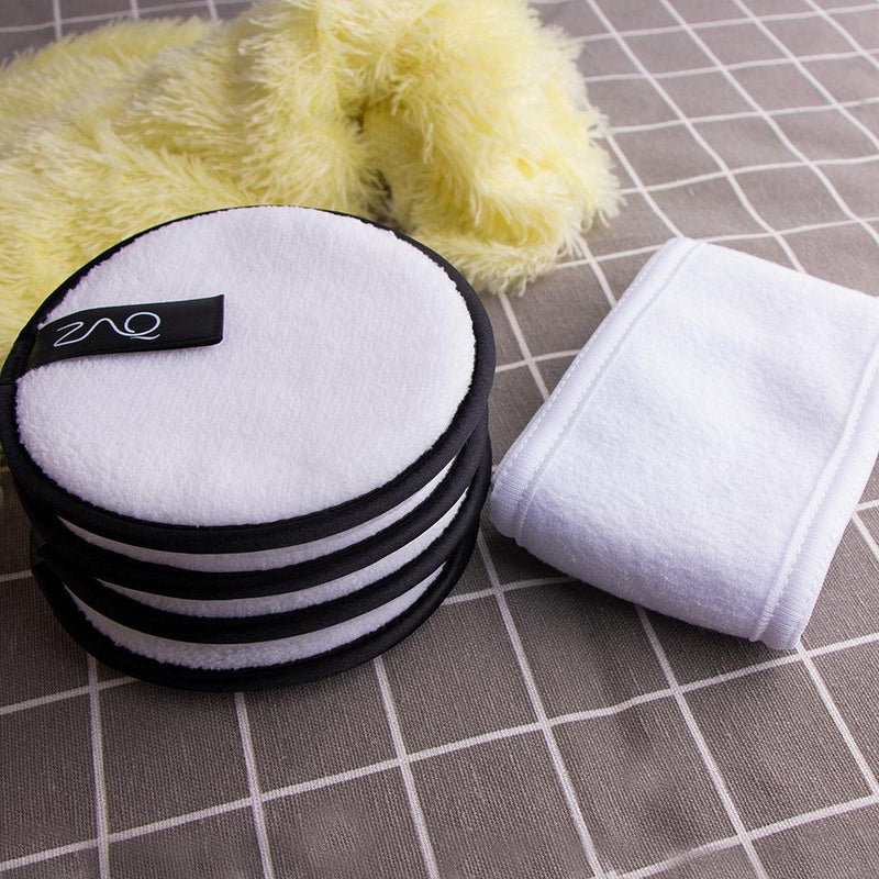 ZAQ Skin & Body ZAQ Reusable Makeup Remover Pads 4pack with Spa facial Headband Make Up Gray White